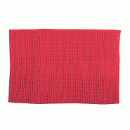 WellHome - Tapis de bain en microfibre 60x90cm couleur rouge - Oruga - rouge WH17203