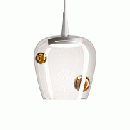 Zafferano Suspension Bilia 230V LED 8W 3000K Verre Borosilicate Blanc Bronze Diamètre 18cm Hauteur Réglable 324cm Design Élégant - multicolore 805