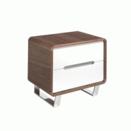 AC ANGEL CERDA Angel Cerdá Table de chevet bois blanc, noyer et acier chromé 7107C 55 x 39 x 49 - marron Bois massif 8435631012429 AC ANGEL CERDA Angel Cerdá Table de chevet bois blanc, noyer et acier chromé 7107C 55 x 39 x 49 - marron Bois massif 8435631012429