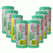 Alfapac - Sacs poubelle antibactériens 30L 55x60cm à fermeture automatique, 8 rouleaux x 15 unités (80% recyclés) - vert PK6969