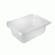 Barquette avec couvercle attenant transparent en PLA 1l 18,8x14,3x6,7cm par 400