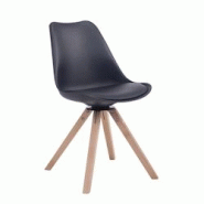 CLP Chaise de salle à manger Troyes Pivotante Piétement en Forme Carrée Noir /Nature - noir polyester 151852401 CLP Chaise de salle à manger Troyes Pivotante Piétement en Forme Carrée Noir /Nature - noir polyester 151852401