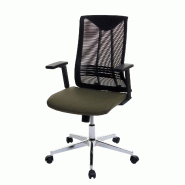 Décoshop26 - Chaise de bureau ergonomique pivotante avec accoudoirs en tissu mesh vert olive 04_0001886 - 3000154232699