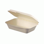 Ecolomique - 50Pcs - Coquille blanche en pulpe  190x140x60mm 600ml - blanc Bagasse ECO210APUQ601F