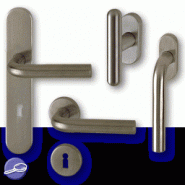 Ensemble de poignées de porte en inox brossé - ligne 455 Ensemble de poignées de porte en inox brossé - ligne 455