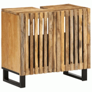 Helloshop26 - Armoire lavabo rétro salle de bain 62 x 34 x 58 cm grande capacité de rangement en manguier massif brut 02_0047628 - Bois massif 30002