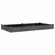 Helloshop26 - Jardinière bac lit surélevé plantes fleurs terrasse jardin de jardin doublure 240 x 120 x 25 cm bois massif sapin gris 02_0039840 - 3 Helloshop26 - Jardinière bac lit surélevé plantes fleurs terrasse jardin de jardin doublure 240 x 120 x 25 cm bois massif sapin gris 02_0039840 - 3