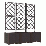 Helloshop26 - Lot de 3 cache-pots modernes en extérieur jardin 120 x 40 x 143 cm en acier marron 02_0058515 - marron acier 3000240630316