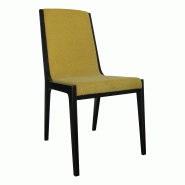 Lot de 4 chaises seven en hetre massif - noir et jaune