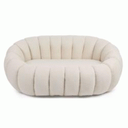 MENZZO Canapé 2 Places design coquillage Horizan Tissu bouclette Crème - beige 3327480071694 MENZZO Canapé 2 Places design coquillage Horizan Tissu bouclette Crème - beige 3327480071694