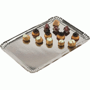 Plateau traiteur carton argent 42x28x1cm - par 100