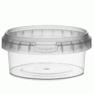 Pot rond transparent avec couvercle inviolable 180cc D9,5x4,4cm - par 504