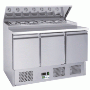 Saladette réfrigérée à capot et 8 bacs GN 1/6 - 3 portes | Afi - AAPS300