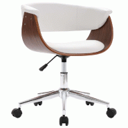 VidaXL Chaise pivotante à manger Blanc Bois courbé et similicuir Modèle Orion Logic Plus - 287398