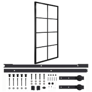 Vidaxl porte coulissante quincaillerie aluminium verre esg 102,5x205cm 3056805