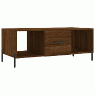 VidaXL Table basse chêne marron 102x50x40 cm bois d'ingénierie Modèle Aero Marine - 829315