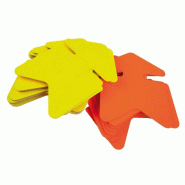 Apli Lot de 50 étiquettes carton 780 g/m², forme flèche 6x9, coloris jaune/orange fluo - 3270240209502