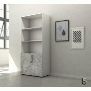 Armoire haute mixte à portes battantes Luxury - Ofitres - Marbre_0