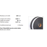 Bande autocollante d'étanchéité sous contre-latte - Rouleau 30m x 50mm - 801224 Bande autocollante d'étanchéité sous contre-latte - Rouleau 30m x 50mm - 801224