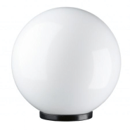 Boule en résine diamètre 200 mm- résistant au bord de mer et aux salins. Ip43- coloris blanc- base noire- modèle vic