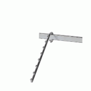 Bras incliné 35cm - 8 crans pour barre ovale 36cmx18mm - chromé - réf. 40464
