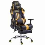 CLP Fauteuil de bureau Limit similicuir avec ou sans Repose-pieds téléscopique Noir / Jaune/avec repose-pieds - jaune polyester 1916687128 CLP Fauteuil de bureau Limit similicuir avec ou sans Repose-pieds téléscopique Noir / Jaune/avec repose-pieds - jaune polyester 1916687128