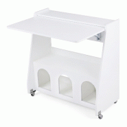 COSTWAY Pupitre Mobile avec Roues, Bureau avec Plateau Pliable, Étagère et Compartiments, pour PC, Gain de Place - blanc Bois manufacturé ON33248IT COSTWAY Pupitre Mobile avec Roues, Bureau avec Plateau Pliable, Étagère et Compartiments, pour PC, Gain de Place - blanc Bois manufacturé ON33248IT