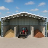 Hangar agricole modulaire démontable - Stockage fourrage, matériel et engins - Installation rapide et économique