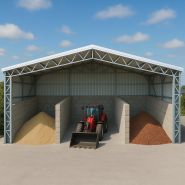 Hangar modulaire démontable avec box- Stockage produit en vrac  matériel et engins - Installation rapide et économique