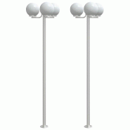 Helloshop26 - Lot de 2 lampadaires d'extérieur 16 x 16 x 215 cm éclairage polyvalent jardin finition brillante en acier inoxydable 02_0056638 - inox