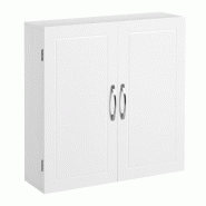 Helloshop26 - Meuble de salle de bain placard mural armoire rangement mur 2 portes avec 2 étagères réglables 60 x 18 x 60 cm style 12_0006492 - 300