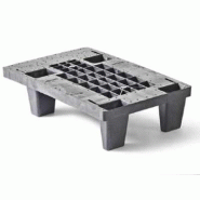 Palette plastique gamme légère 600 X 400, Ajourée, noire, résistante - CUQP6040MR4F Palette plastique gamme légère 600 X 400, Ajourée, noire, résistante - CUQP6040MR4F