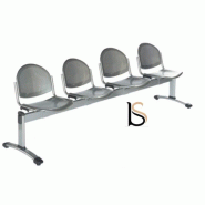 Poutre d'accueil en métal MIKE - Argent, 4 places_0