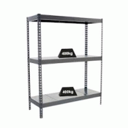 PROREGAL Étagère pour charges lourdes MID METAL YETI THREE | HxLxP 150x150x60cm | Charge du compartiment 400kg | Gris - gris métal PR_RS144-20 PROREGAL Étagère pour charges lourdes MID METAL YETI THREE | HxLxP 150x150x60cm | Charge du compartiment 400kg | Gris - gris métal PR_RS144-20