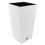 Prosperplast - Pot Rato 26,6 L avec insert, 26,5x26,5x50 cm, coloris Blanc - blanc plastique ZA1018