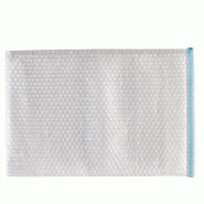 Sachets bulles avec adhésif repositionnable - 30x40cm + rabat 5cm - par 50 - Transparent - Polyethylene basse densité - 30% matière recyclée