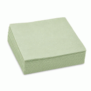 Serviettes de table papier Le Nappage ouate 2 plis 33 x 32 cm sauge doux - lot 500 - vert papier S2337.SAU