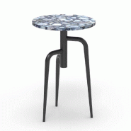 Table Minea Blue plateau en agate Ø35x65 cm