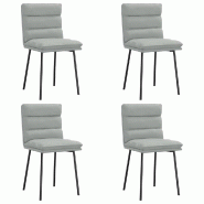 VidaXL Chaises à manger lot de 4 Gris clair Velours Modèle Corliane - 3315382