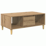 VidaXL Table basse Chêne artisanal 90 x 50 x 26,5 cm Bois d'ingénierie Modèle Luna Vision - 881166