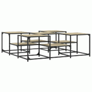 VidaXL Table basse chêne sonoma 121x121x40 cm bois d'ingénierie Modèle Lofty Factory - 839069