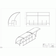 Abri vélo semi-ouvert Paris - structure en acier galvanisé ou revêtement poudre - bardage en polycarbonate 5 mm - pour 10 vélos_1