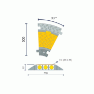Angle pour passe-câbles à capot - 3 x (65x65)