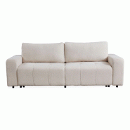Canapé convertible 3 places Cloudy Tissu effet lin Gris foncé - beige 3327480076293 Canapé convertible 3 places Cloudy Tissu effet lin Gris foncé - beige 3327480076293
