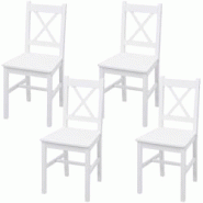 Décoshop26 - Lot de 4 chaises de salle à manger cuisine design rustique en boisde pin blanc 04_0007530 - blanc 3000262176960 Décoshop26 - Lot de 4 chaises de salle à manger cuisine design rustique en boisde pin blanc 04_0007530 - blanc 3000262176960