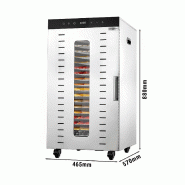 Déshydrateur automatique en acier inoxydable avec 24 plateaux 230V