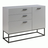 Helloshop26 - Buffet commode meuble de rangement 75 x 100 x 35 cm salon entré chambre gris clair 03_0009032 - gris 3000224476787
