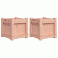 Helloshop26 - Jardinière bac lit surélevé plantes fleurs jardin terrasses lot de 2 bois massif douglas marron 02_0039058 - 3000218007591