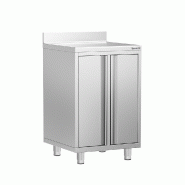 Meuble inox pour machine à café - 600 x 600 mm - 2 portes battantes