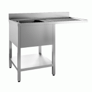 Plonge passage lave vaisselle inox 700 avec étagère bloc évier 1 à ... - P7452.0465